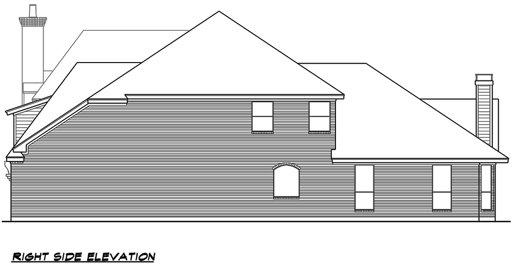 Home Plan Right Elevation of this 3-Bedroom,3818 Sq Ft Plan -195-1074