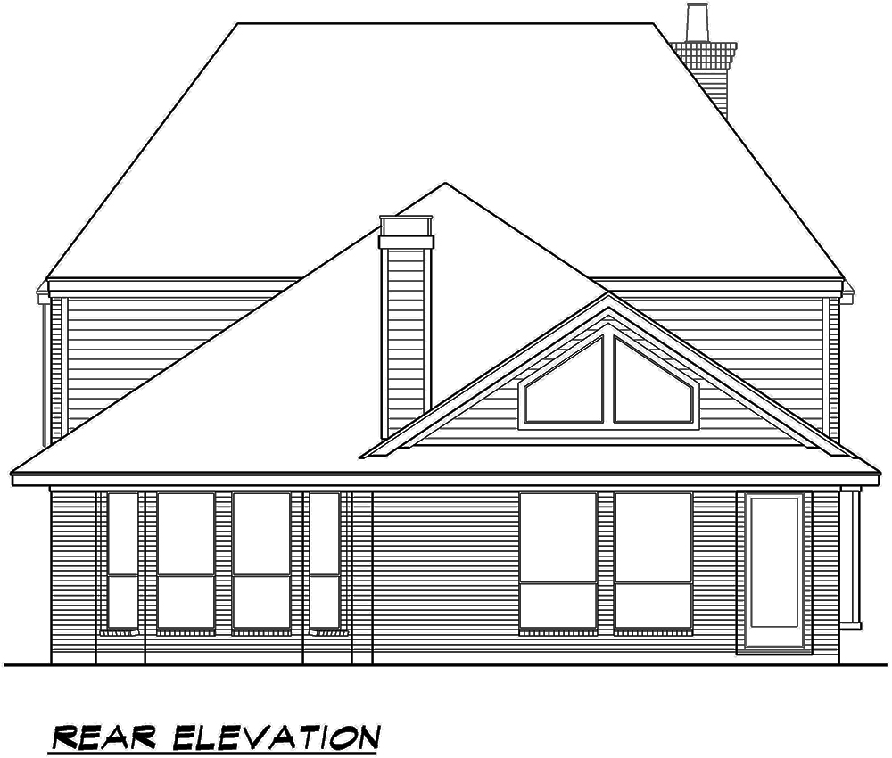 Home Plan Rear Elevation of this 3-Bedroom,3818 Sq Ft Plan -195-1074