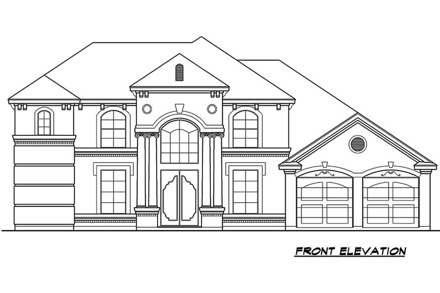 195-1080: Home Plan Front Elevation