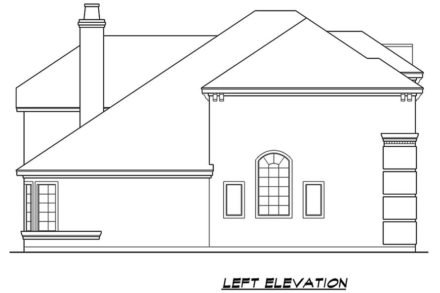 195-1080: Home Plan Left Elevation