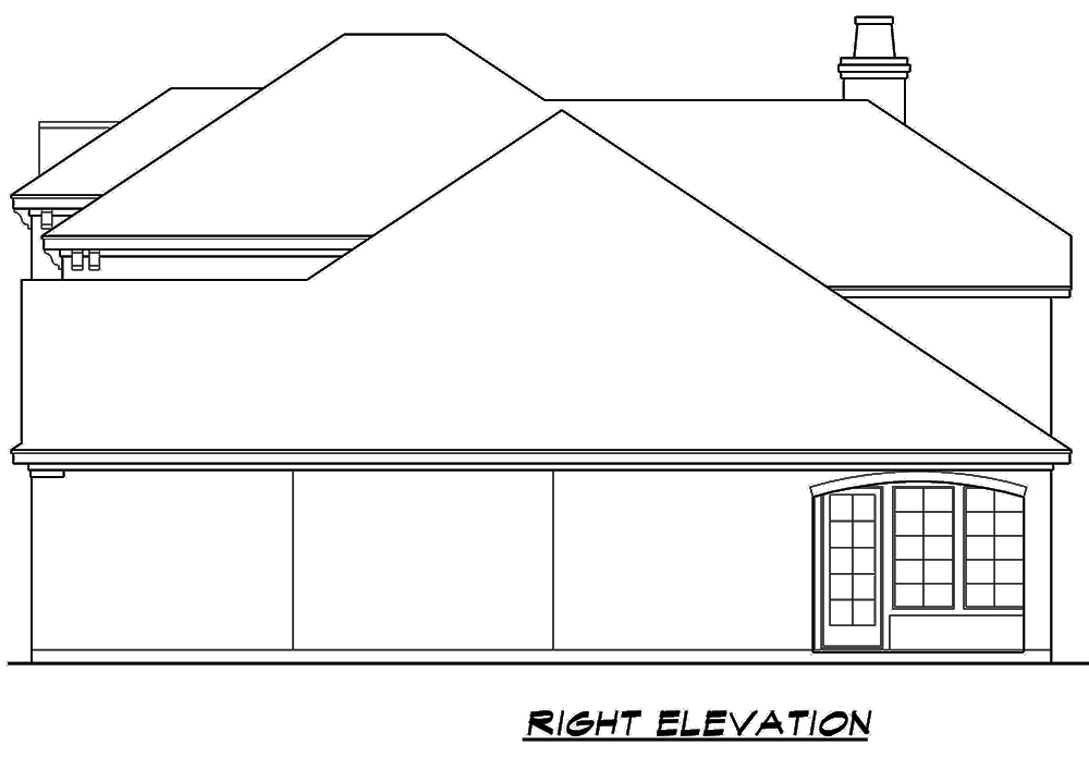 Home Plan Right Elevation of this 3-Bedroom,3381 Sq Ft Plan -195-1080
