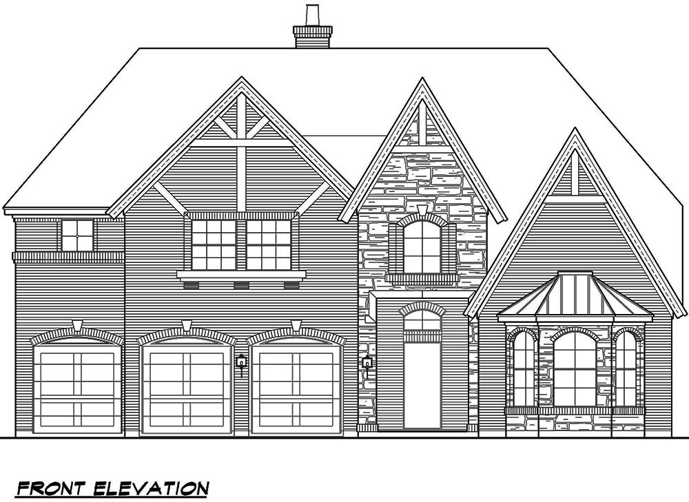 Home Plan Front Elevation of this 5-Bedroom,4827 Sq Ft Plan -195-1083