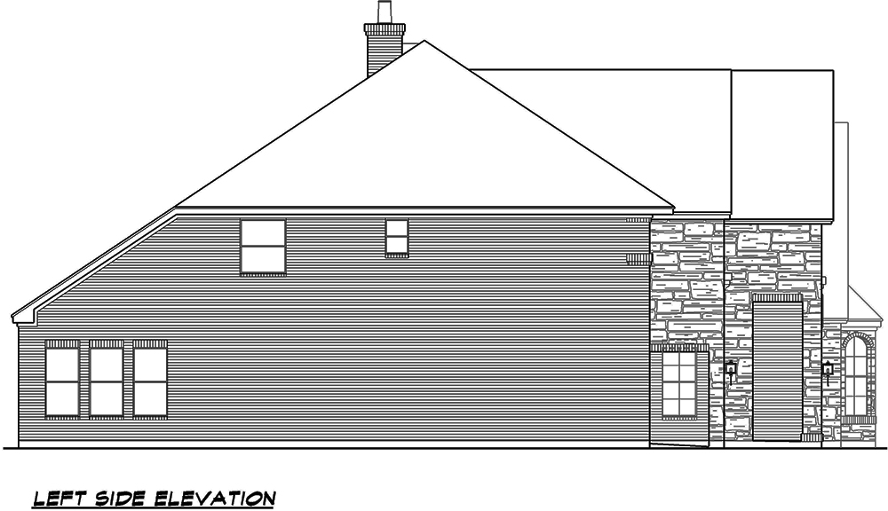 Home Plan Left Elevation of this 5-Bedroom,4827 Sq Ft Plan -195-1083