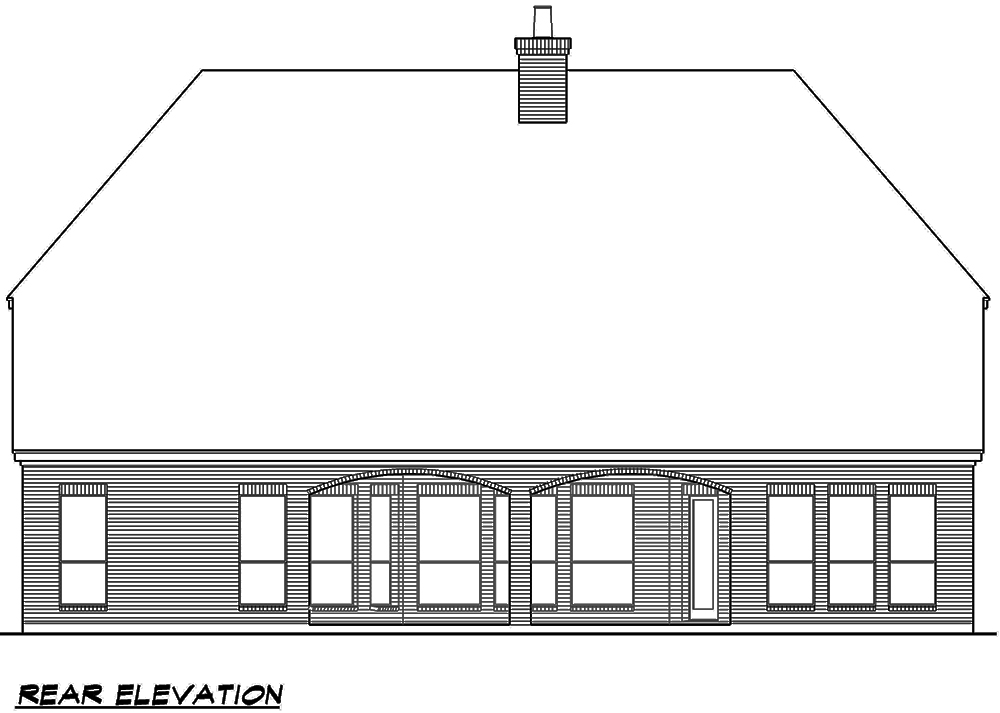 Home Plan Rear Elevation of this 5-Bedroom,4827 Sq Ft Plan -195-1083