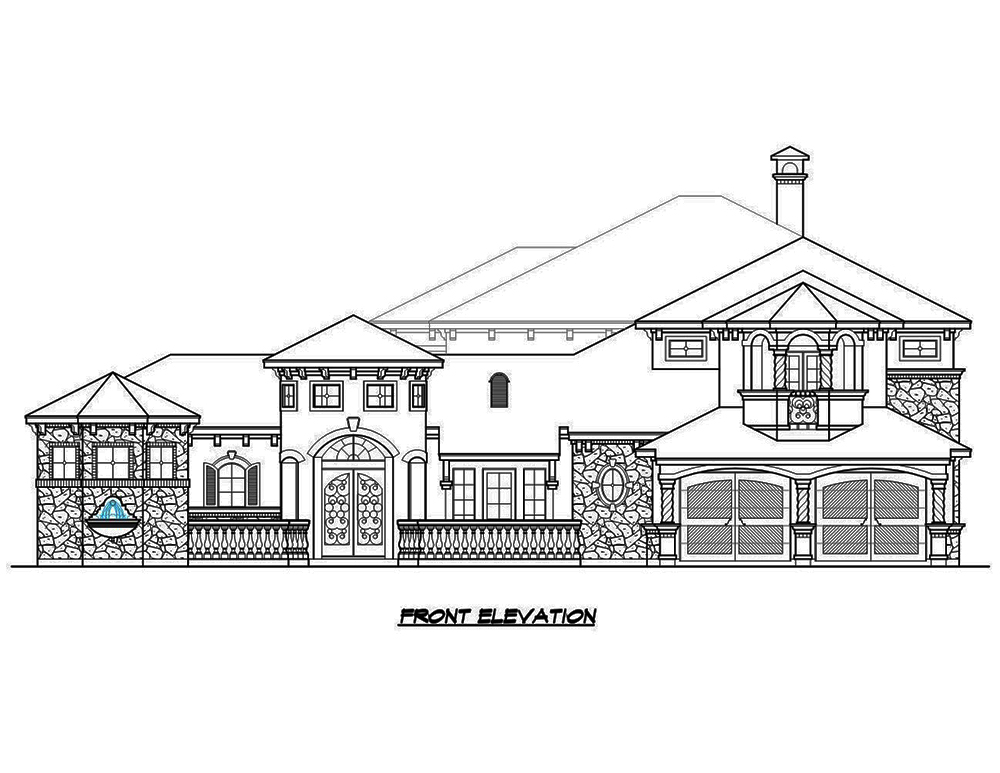 Home Plan Front Elevation of this 3-Bedroom,4310 Sq Ft Plan -195-1093