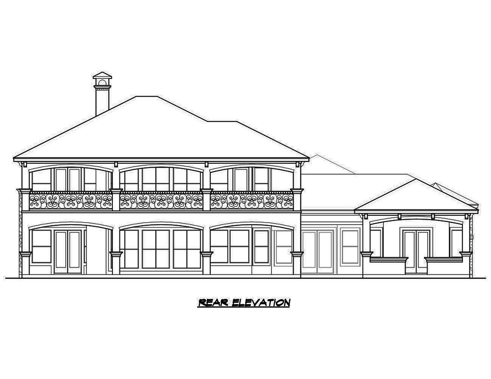 Home Plan Rear Elevation of this 3-Bedroom,4310 Sq Ft Plan -195-1093