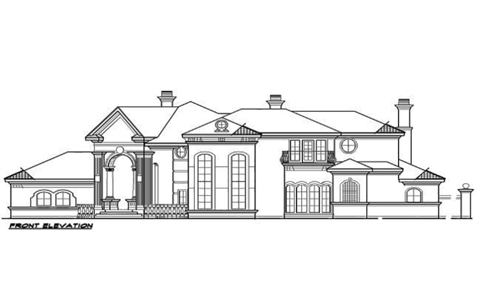 Home Plan Front Elevation of this 4-Bedroom,7199 Sq Ft Plan -195-1095