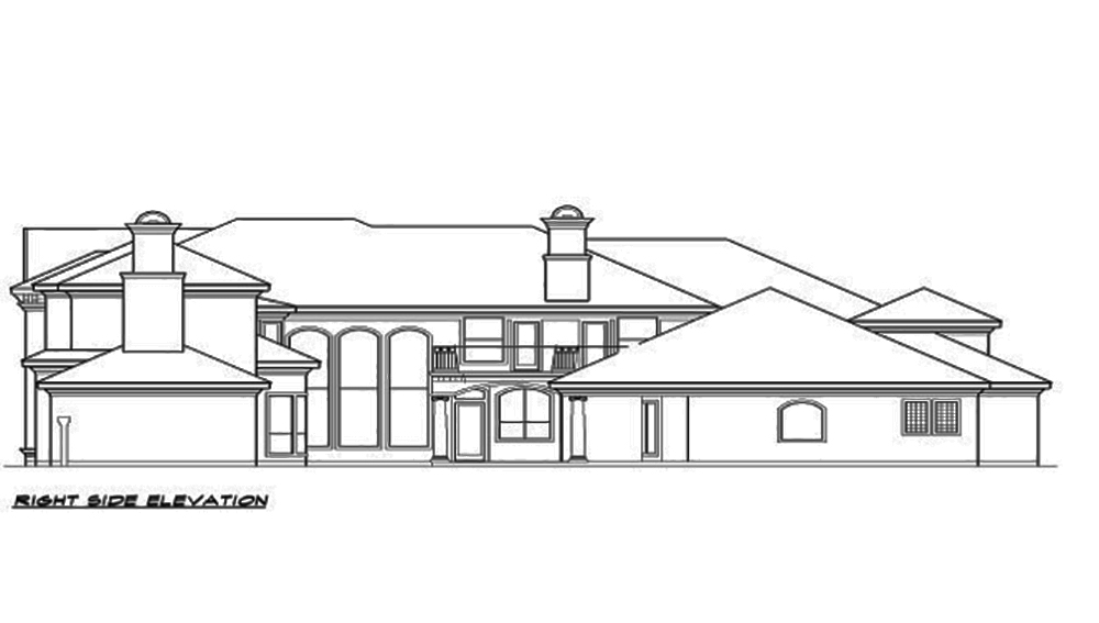Home Plan Right Elevation of this 4-Bedroom,7199 Sq Ft Plan -195-1095