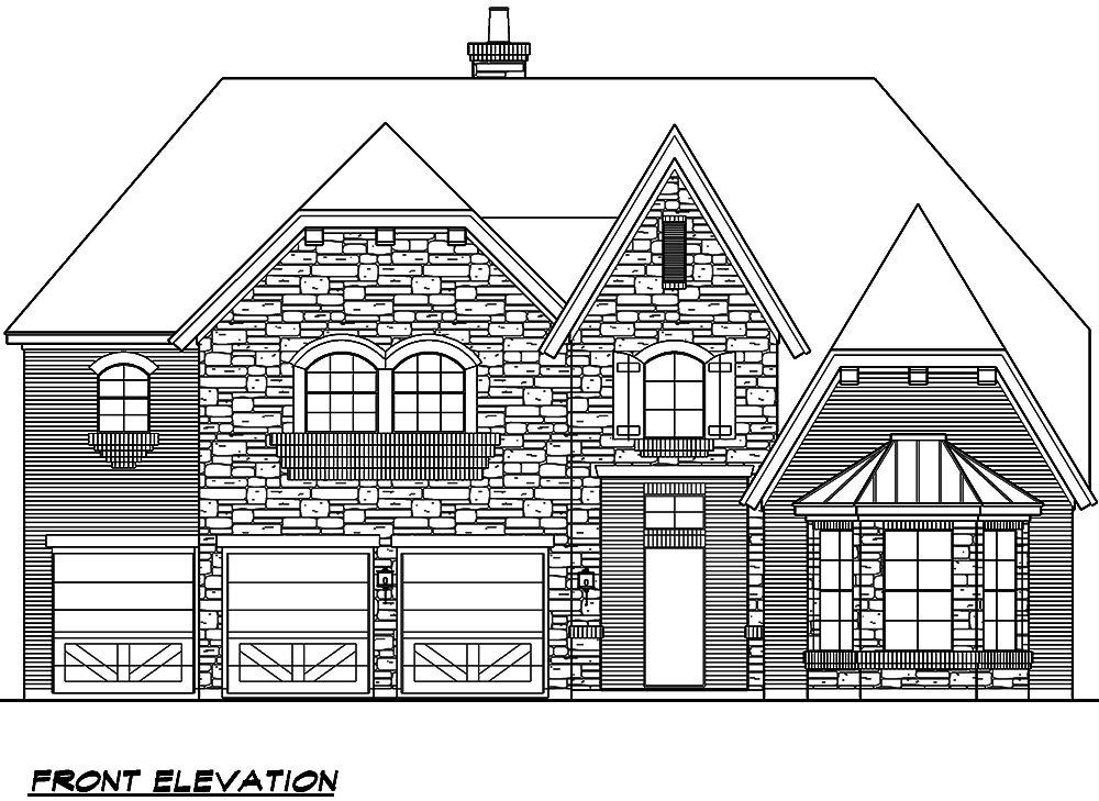 Home Plan Front Elevation of this 5-Bedroom,4827 Sq Ft Plan -195-1100