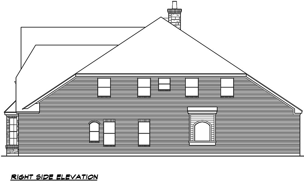 Home Plan Right Elevation of this 5-Bedroom,4827 Sq Ft Plan -195-1100