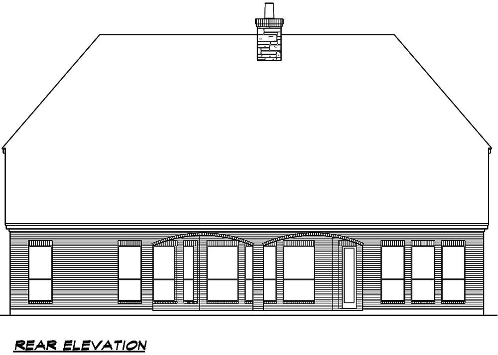 Home Plan Rear Elevation of this 5-Bedroom,4827 Sq Ft Plan -195-1100