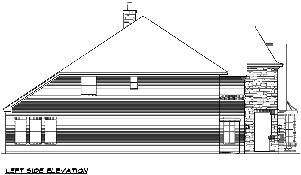 Home Plan Left Elevation of this 5-Bedroom,4827 Sq Ft Plan -195-1101