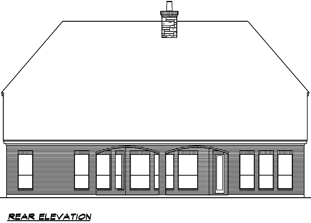 Home Plan Rear Elevation of this 5-Bedroom,4827 Sq Ft Plan -195-1101