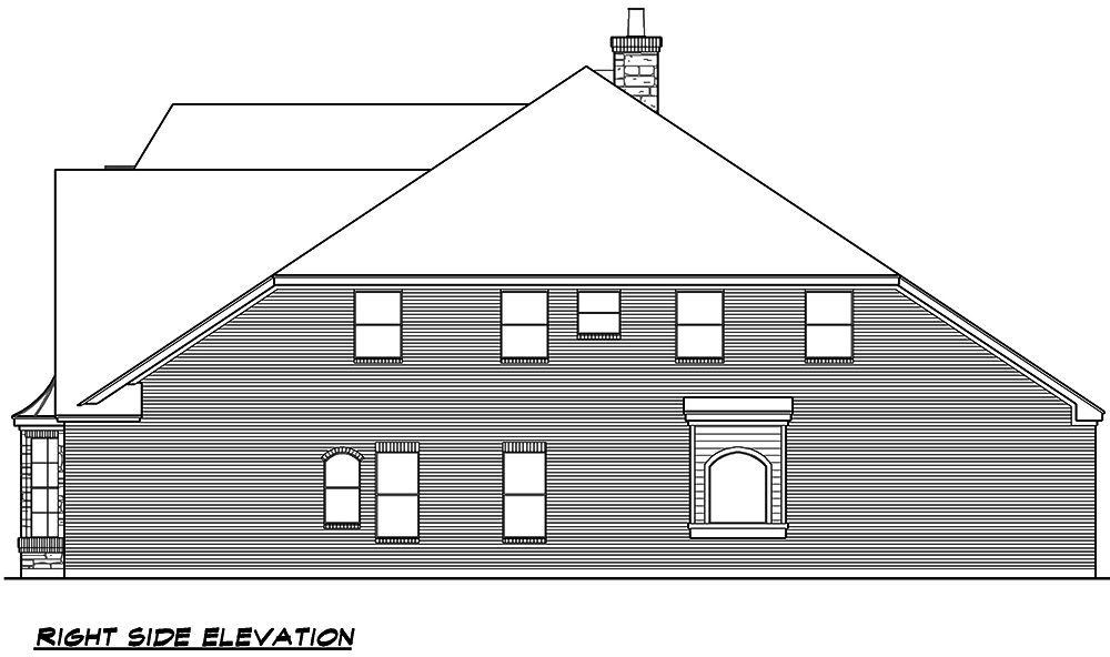 Home Plan Right Elevation of this 5-Bedroom,4827 Sq Ft Plan -195-1101