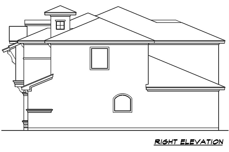 Home Plan Right Elevation of this 4-Bedroom,4319 Sq Ft Plan -195-1106