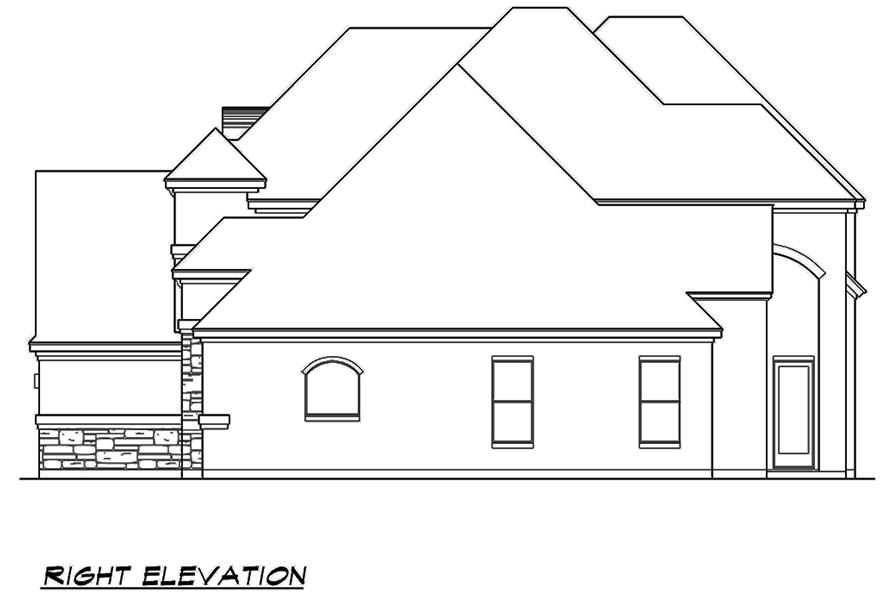 Home Plan Right Elevation of this 3-Bedroom,3673 Sq Ft Plan -195-1112