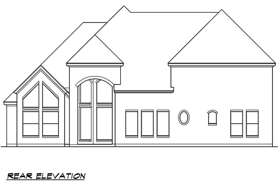 Home Plan Rear Elevation of this 3-Bedroom,3673 Sq Ft Plan -195-1112