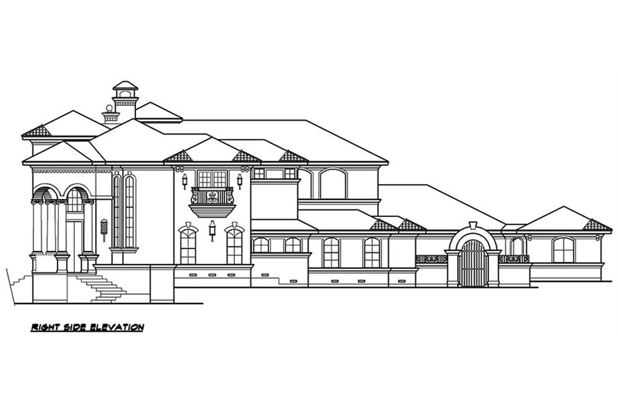 Home Plan Right Elevation of this 4-Bedroom,5413 Sq Ft Plan -195-1120