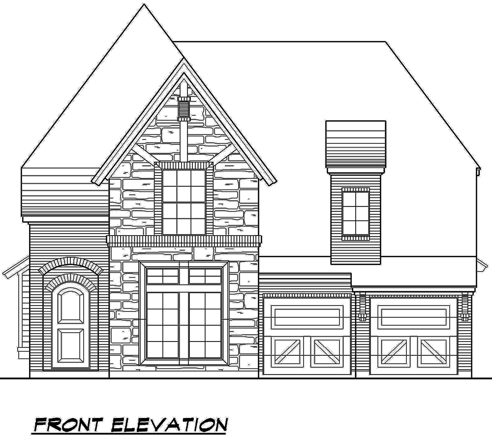 Home Plan Front Elevation of this 3-Bedroom,3436 Sq Ft Plan -195-1123