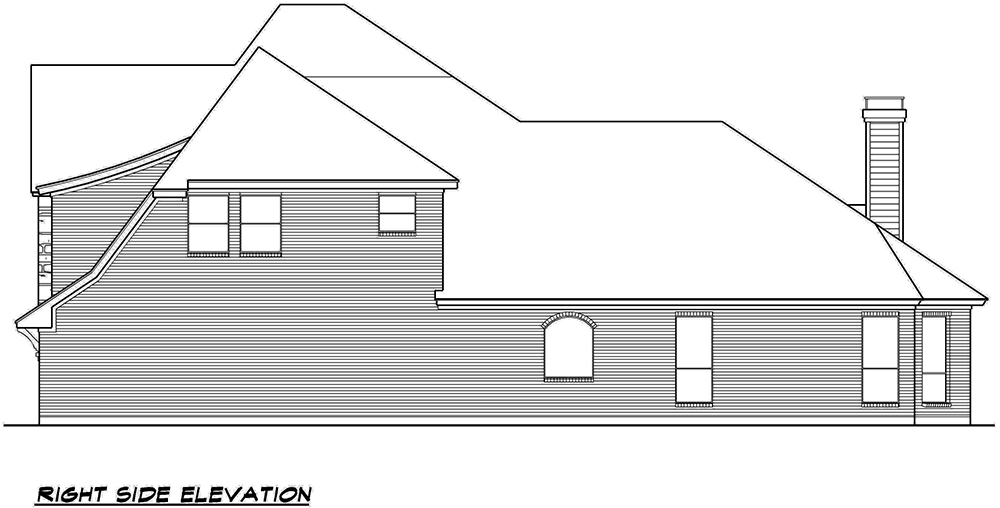 Home Plan Right Elevation of this 3-Bedroom,3436 Sq Ft Plan -195-1123