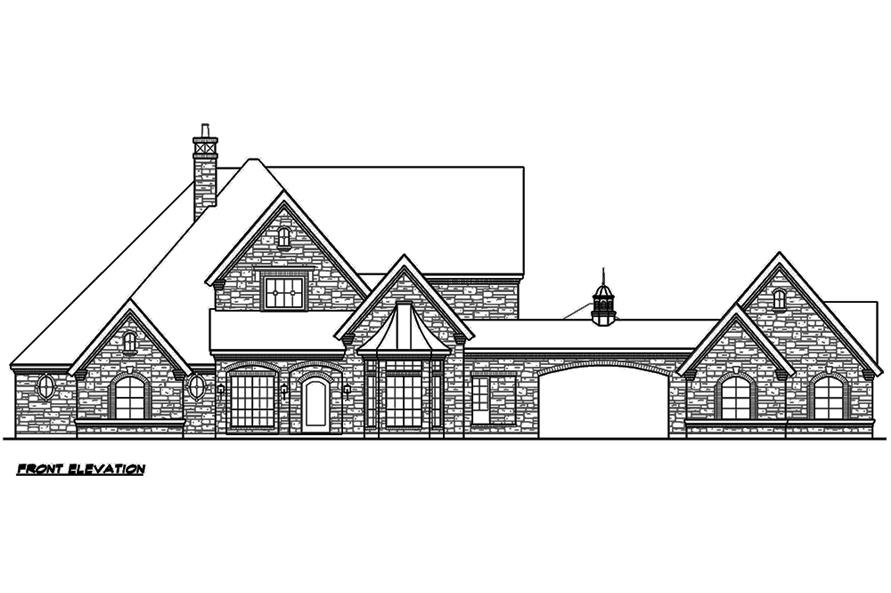 Home Plan Front Elevation of this 5-Bedroom,5765 Sq Ft Plan -195-1125