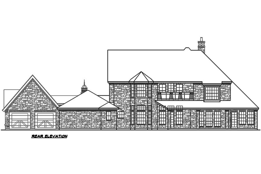 Home Plan Rear Elevation of this 5-Bedroom,5765 Sq Ft Plan -195-1125