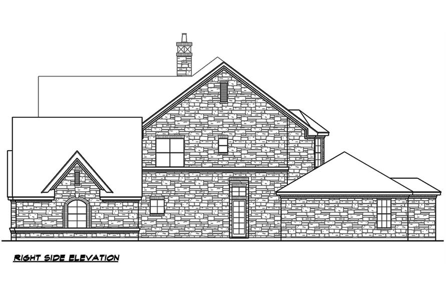 Home Plan Right Elevation of this 5-Bedroom,5765 Sq Ft Plan -195-1125