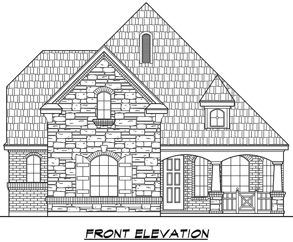Home Plan Front Elevation of this 3-Bedroom,2148 Sq Ft Plan -195-1128