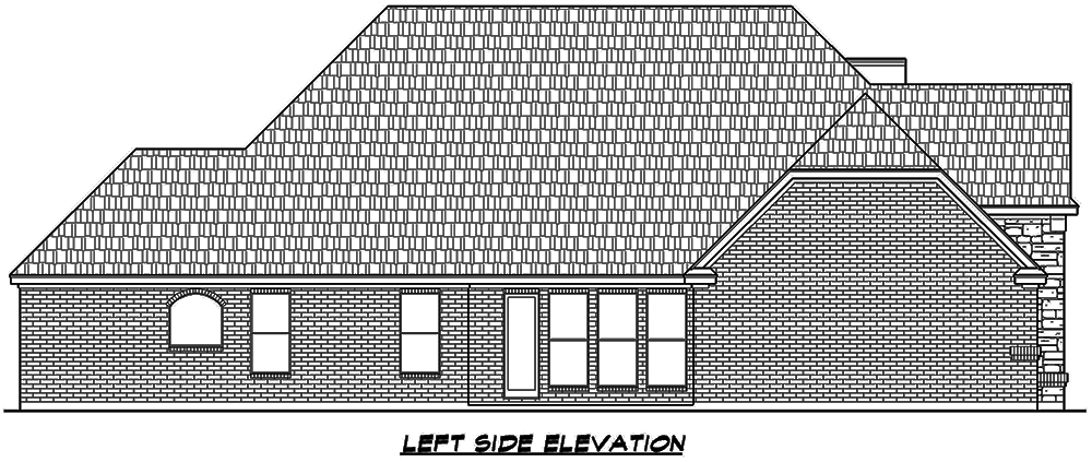 Home Plan Left Elevation of this 3-Bedroom,2148 Sq Ft Plan -195-1128