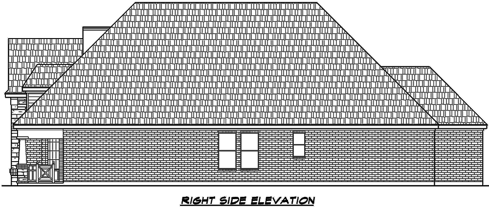 Home Plan Right Elevation of this 3-Bedroom,2148 Sq Ft Plan -195-1128