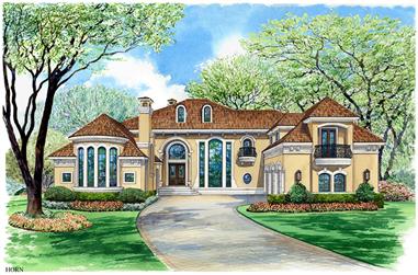 3-Bedroom, 5956 Sq Ft Mediterranean Home Plan - 195-1134 - Main Exterior