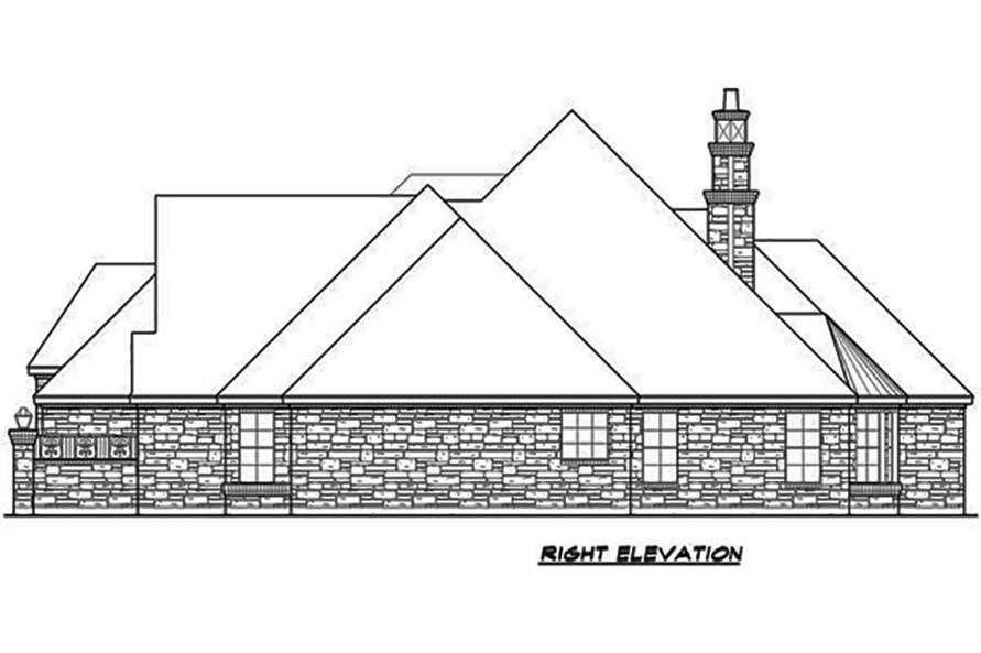 Home Plan Right Elevation of this 4-Bedroom,4045 Sq Ft Plan -195-1136