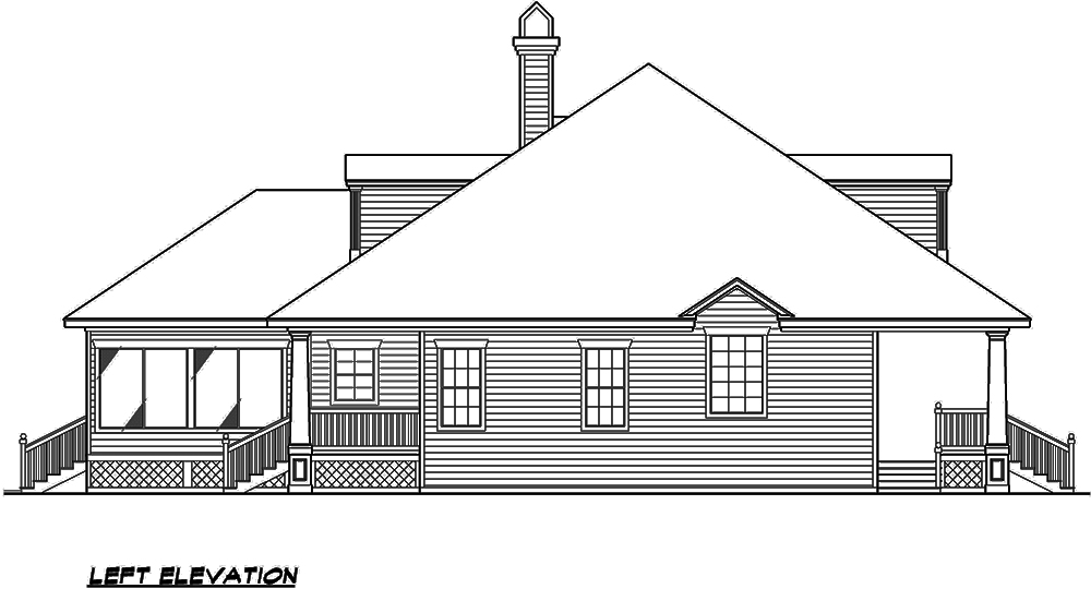 Home Plan Left Elevation of this 4-Bedroom,4902 Sq Ft Plan -195-1142