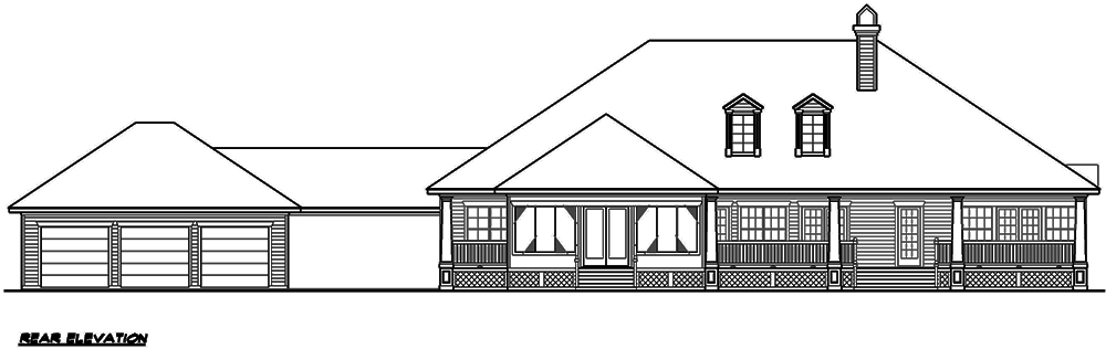 Home Plan Rear Elevation of this 4-Bedroom,4902 Sq Ft Plan -195-1142