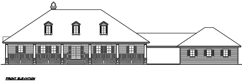 Home Plan Front Elevation of this 4-Bedroom,4902 Sq Ft Plan -195-1142