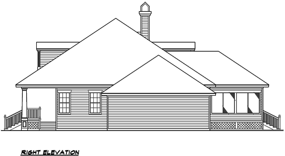 Home Plan Right Elevation of this 4-Bedroom,4902 Sq Ft Plan -195-1142