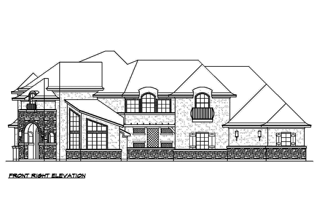 Home Plan Right Elevation of this 4-Bedroom,3767 Sq Ft Plan -195-1150