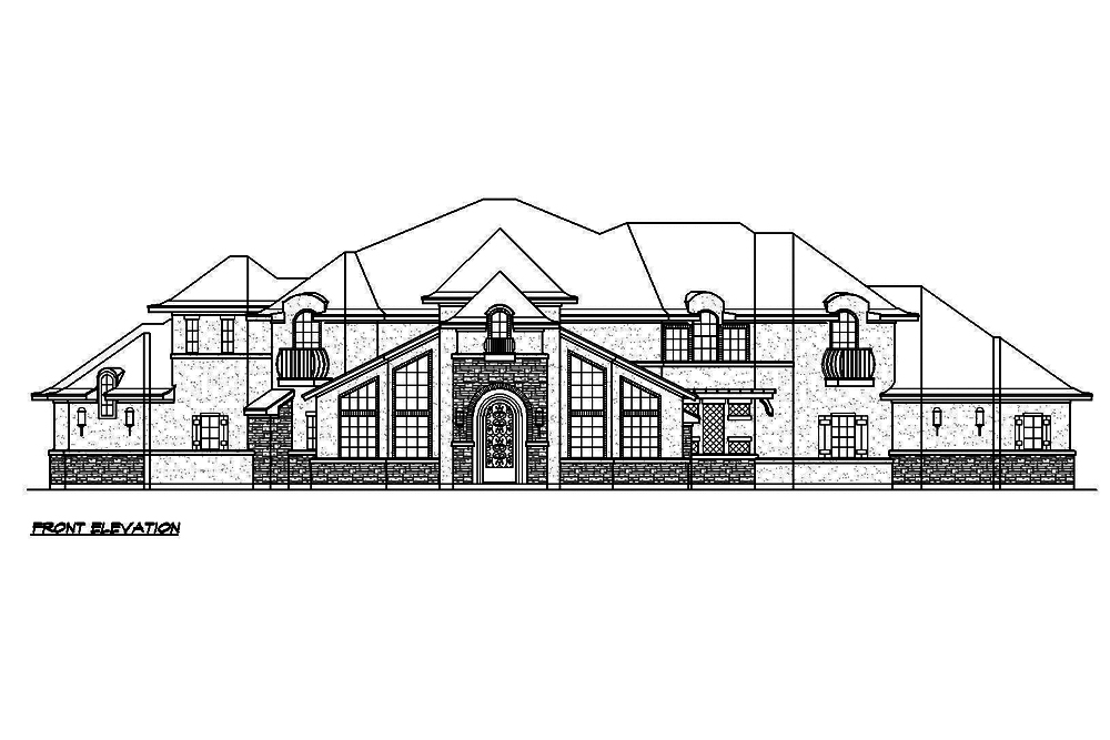 Home Plan Front Elevation of this 4-Bedroom,3767 Sq Ft Plan -195-1150
