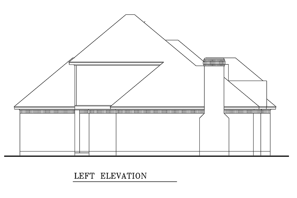 Home Plan Left Elevation of this 3-Bedroom,1861 Sq Ft Plan -195-1154