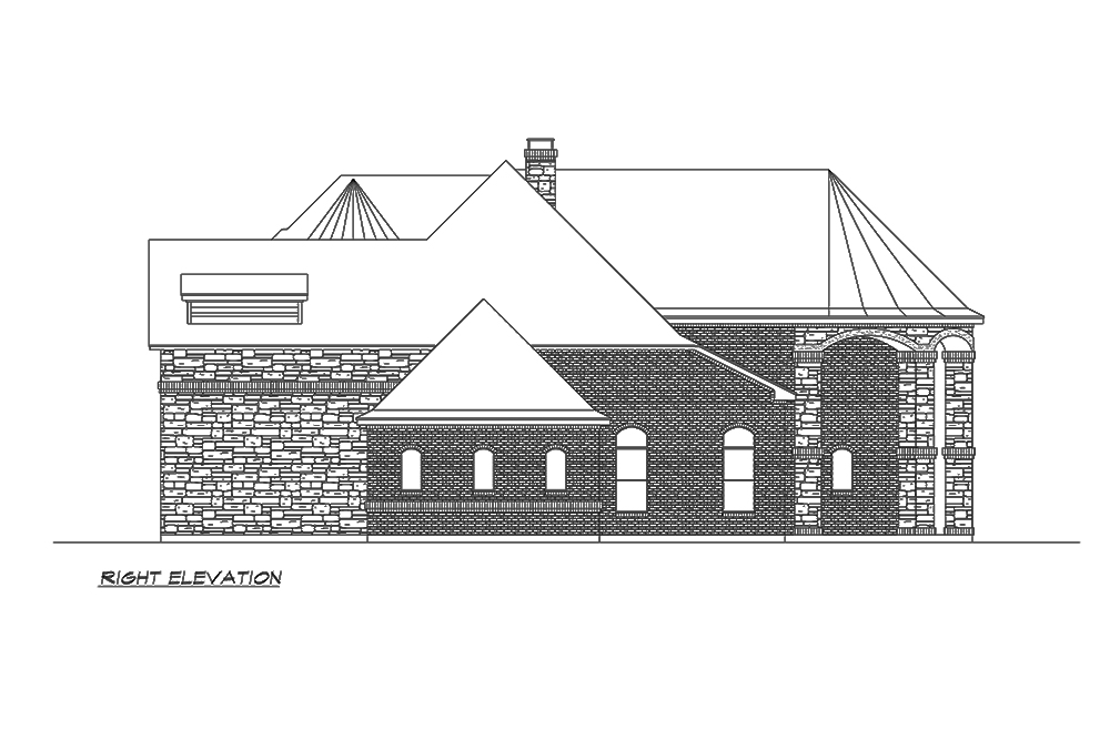 Home Plan Right Elevation of this 4-Bedroom,5165 Sq Ft Plan -195-1160
