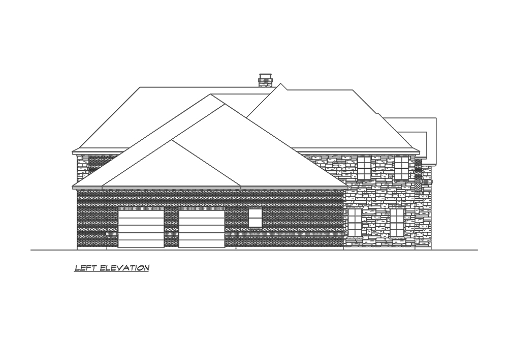 Home Plan Left Elevation of this 4-Bedroom,5165 Sq Ft Plan -195-1160