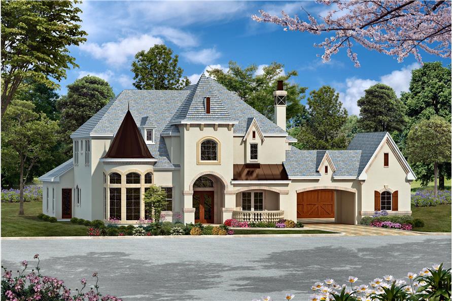 Front View of this 5-Bedroom, 6065 Sq Ft Plan - 195-1161