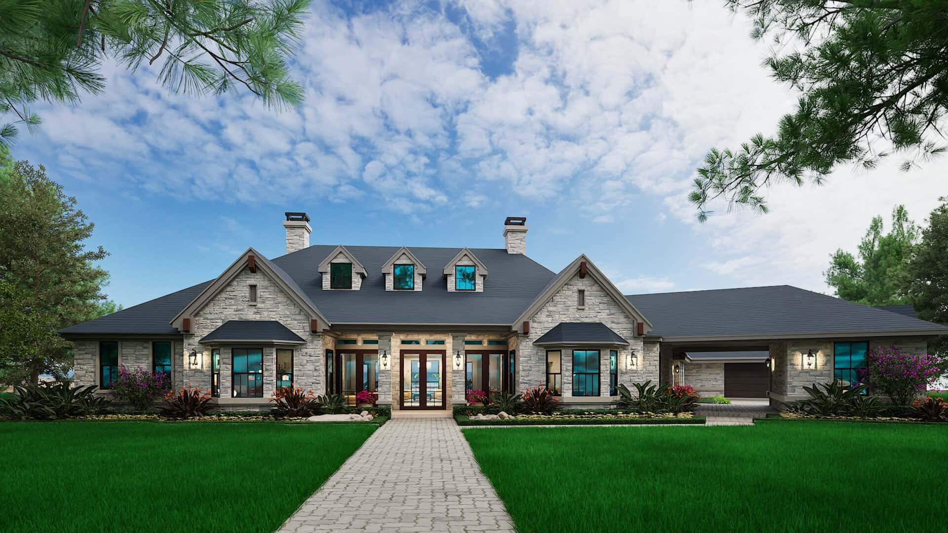Front View of this 4-Bedroom,6610 Sq Ft Plan -195-1162
