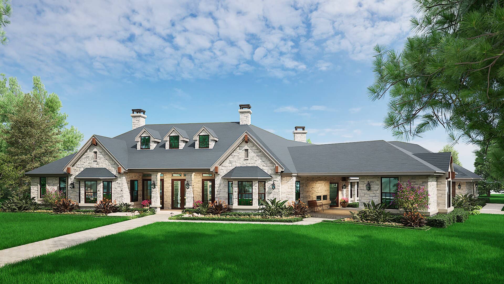 Front View of this 4-Bedroom,6610 Sq Ft Plan -195-1162