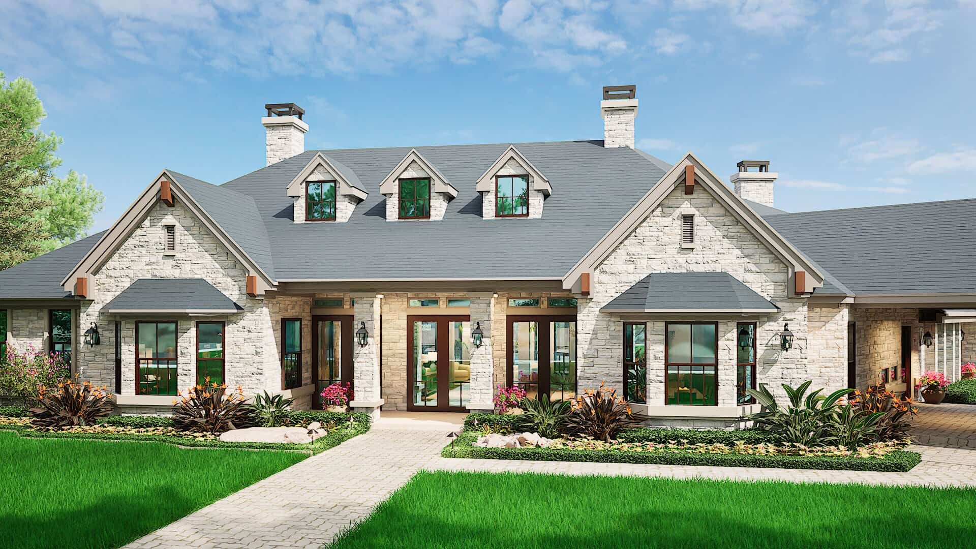 Front View of this 4-Bedroom,6610 Sq Ft Plan -195-1162