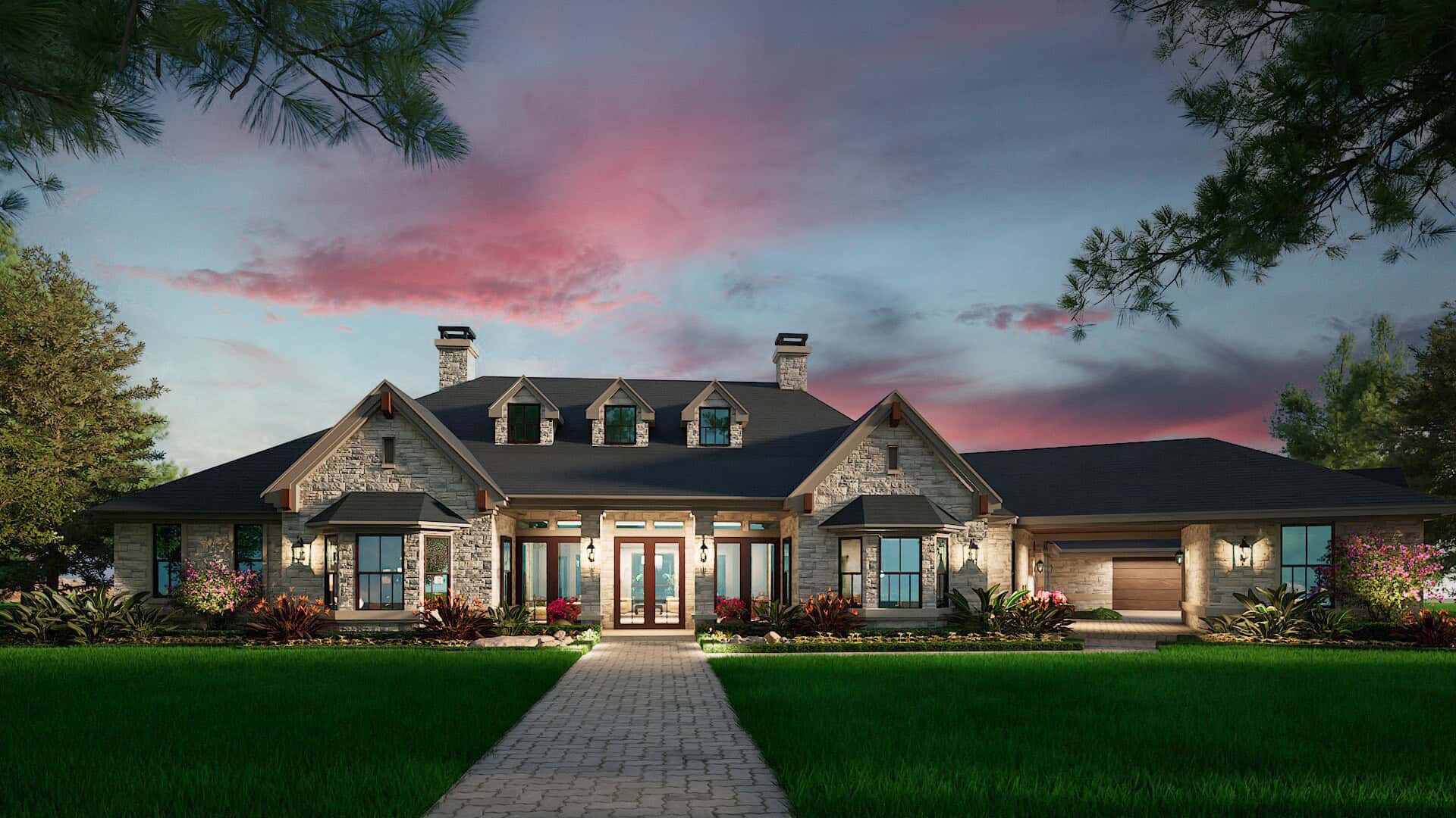 Home at Night of this 4-Bedroom,6610 Sq Ft Plan -195-1162