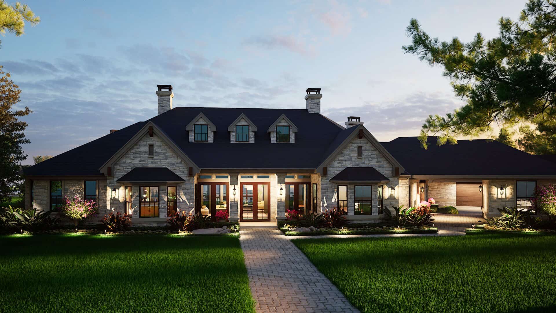 Home at Night of this 4-Bedroom,6610 Sq Ft Plan -195-1162