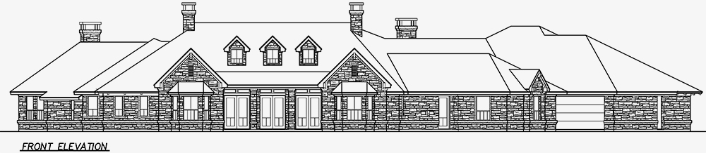 Home Plan Front Elevation of this 4-Bedroom,6610 Sq Ft Plan -195-1162