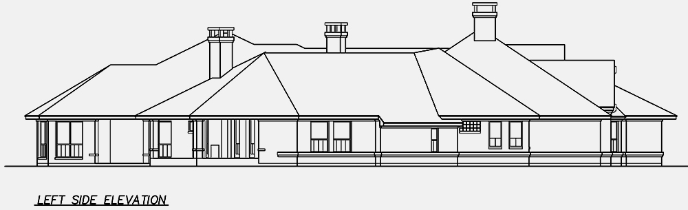 Home Plan Left Elevation of this 4-Bedroom,6610 Sq Ft Plan -195-1162
