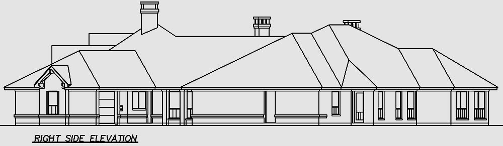 Home Plan Right Elevation of this 4-Bedroom,6610 Sq Ft Plan -195-1162